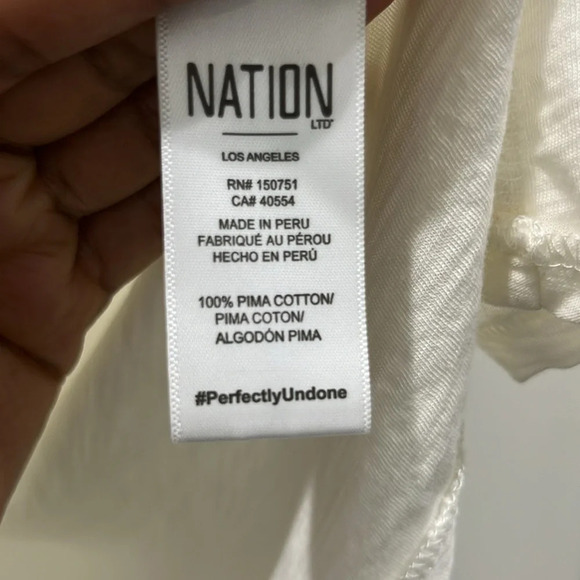Nation LTD Paulina One Shoulder Tee Off White
 Sz S - Picture 5 of 12